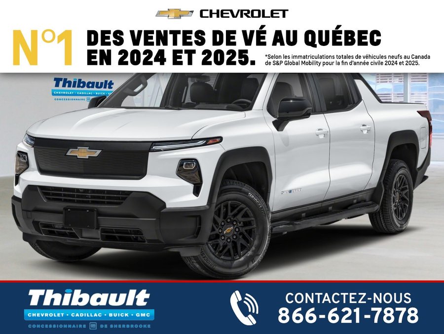 CHEVROLET Silverado EV WT à autonomie maximale à cabine multiplace e4RM 2026 BLANC SOMMET