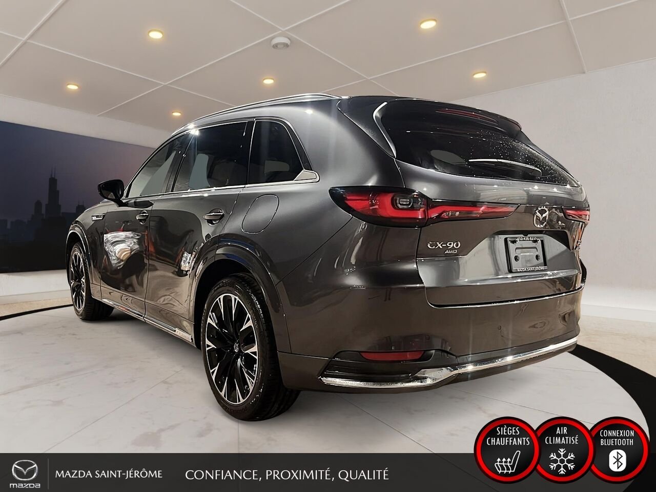 2024 Mazda CX-90 hybride léger Signature | TOIT PANORAMIQUE | AWD | CUIR NAPPA | SIEGES CAPITAINES Grey Saint-Jérôme - photo #9