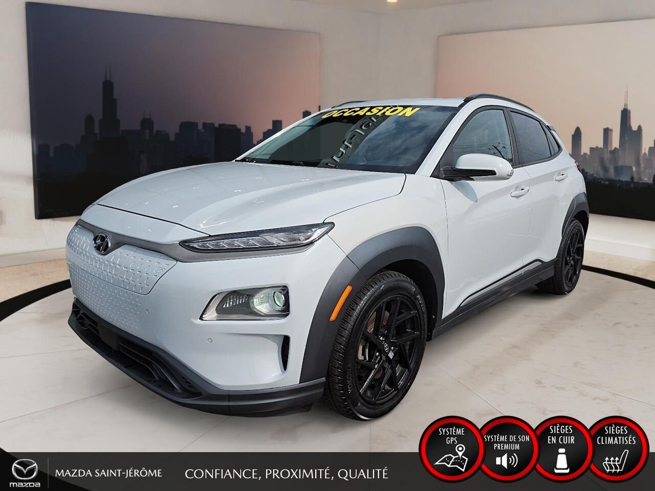 Hyundai Kona électrique Ultimate | TOIT OUVRANT | CUIR | 2021 Blanc Saint-Jérôme - photo #0