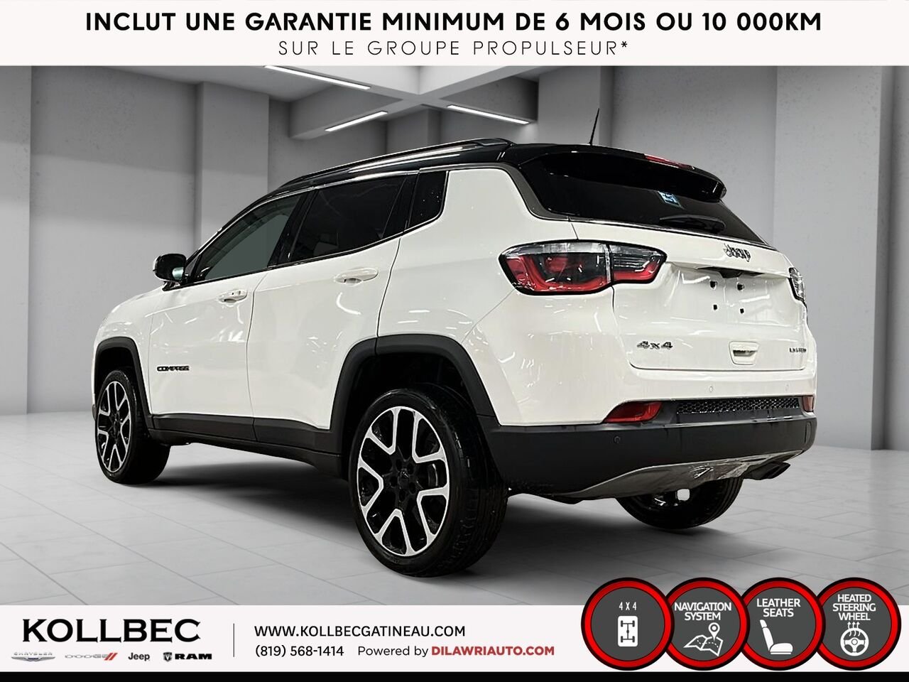 JEEP COMPASS Limited 4x4 2018 Blanc Ottawa & Gatineau - photo #16