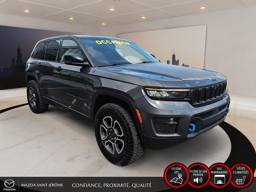 Jeep Grand Cherokee 4xe Trailhawk | TOIT PANO | TV/DVD | 4X4 | 2022 Gris