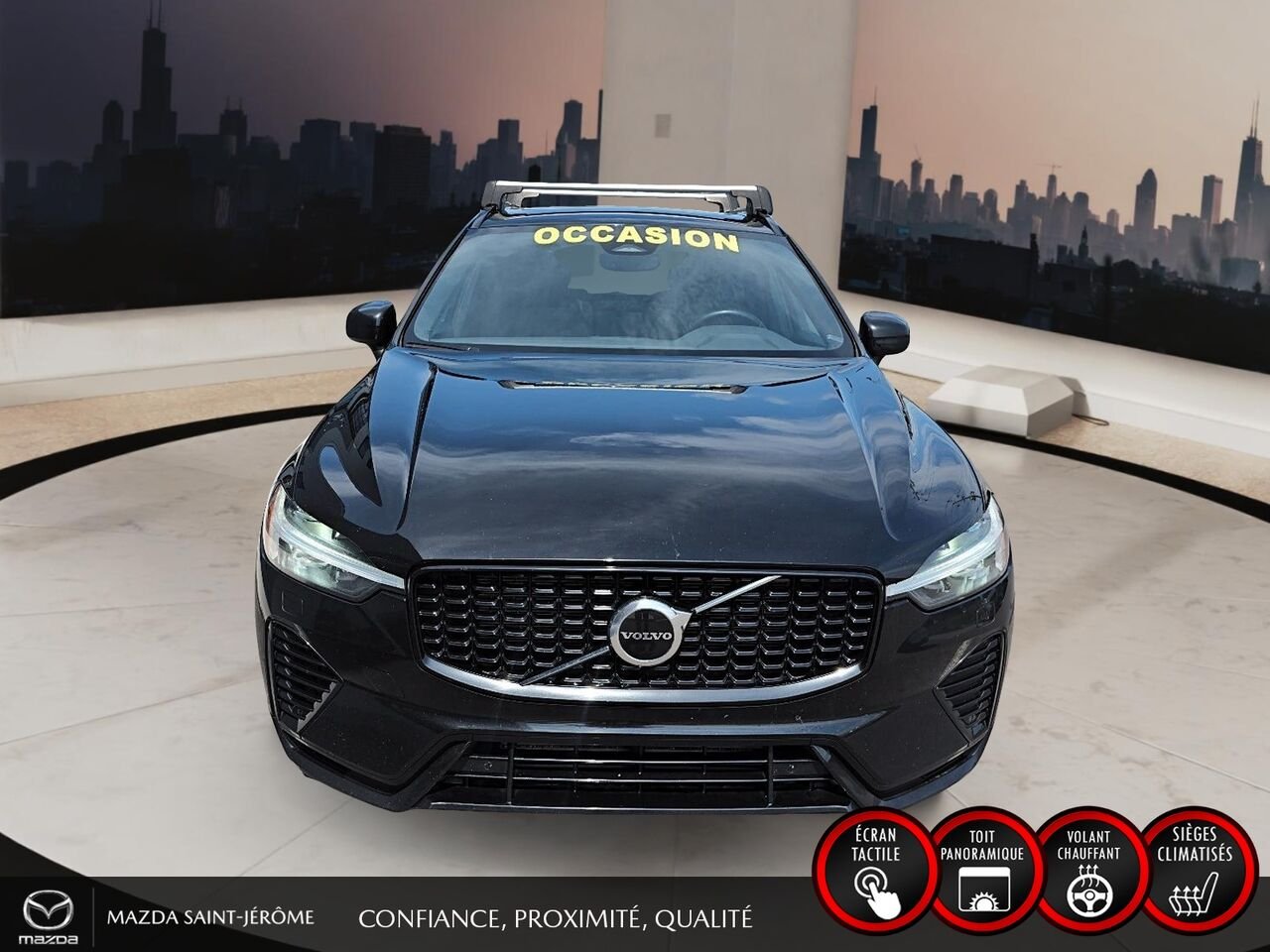 Volvo XC60 Recharge T8 R-Design hybride rechargeable | POLESTAR | TOIT PANORAMIQUE | AWD | CUIR | 2022 Noir Saint-Jérôme - photo #2