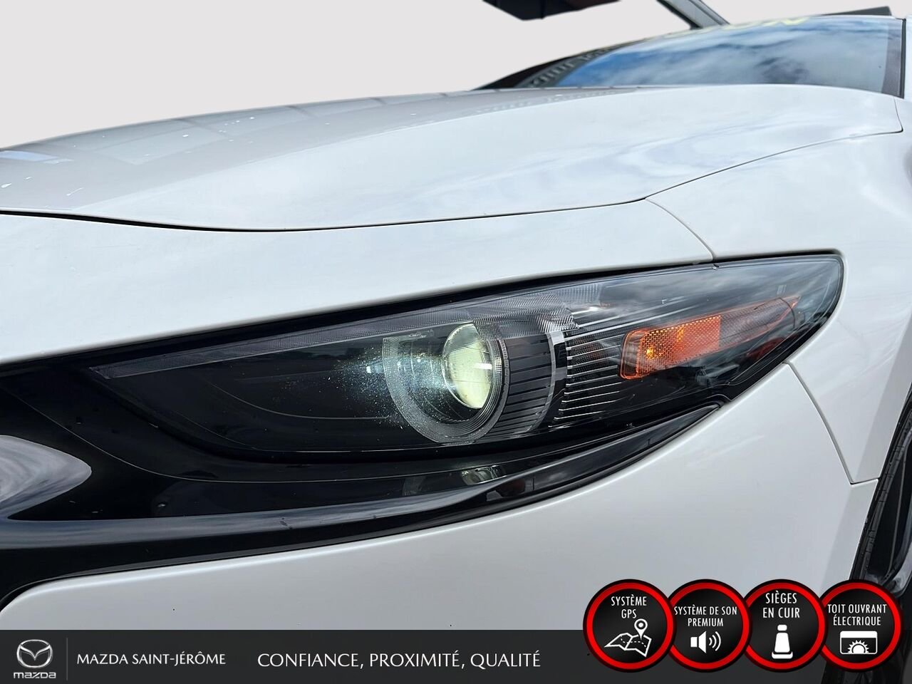 2025 Mazda Mazda3 Sport GT avec moteur turbo | CUIR ROUGE | AWD | TOIT OUVRANT White Saint-Jérôme - photo #1