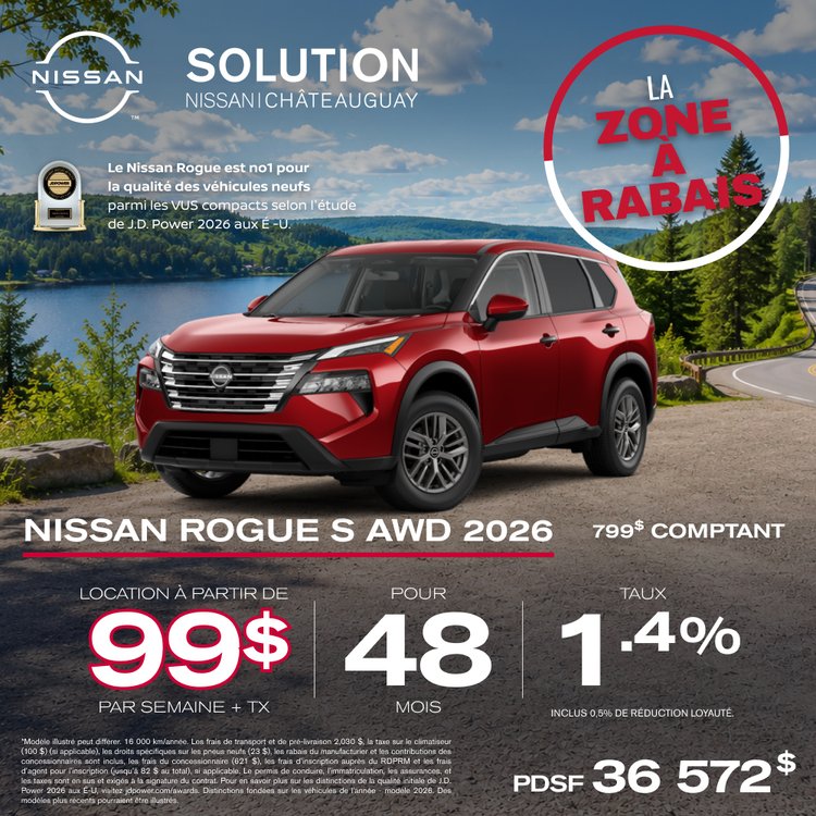 Solution nissan promo AOUT Rogue S 2026 FR
