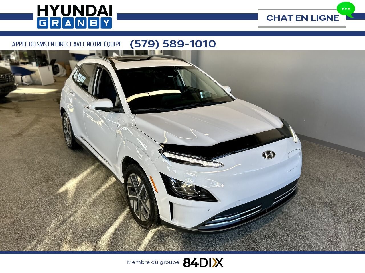 Hyundai Kona électrique 2023 Blanc Granby - photo #1