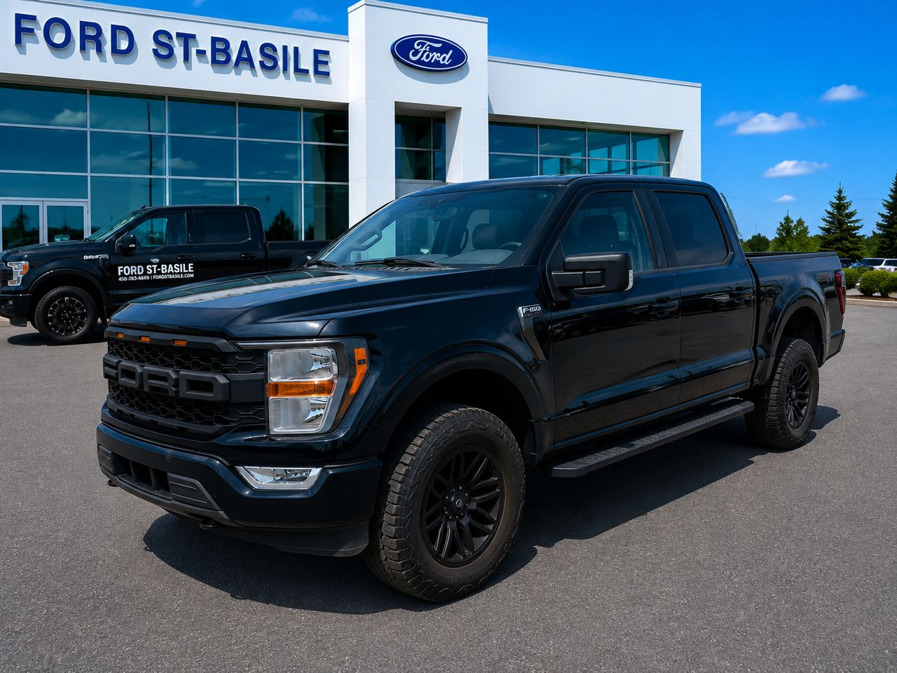 Blue 2022 Ford F-150 Pickup Truck Four-Wheel Drive Automatic