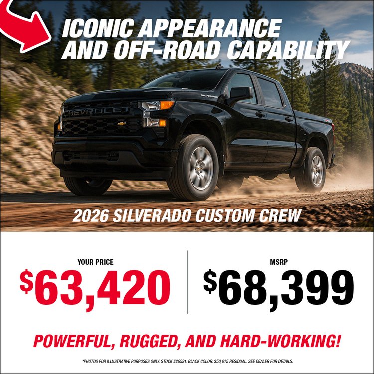 Gatineau GM promo SILVERADO CUSTOM CREW CAB 2026 aout EN