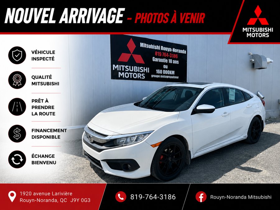Honda Civic Berline EX-T CVT 2018 Blanc