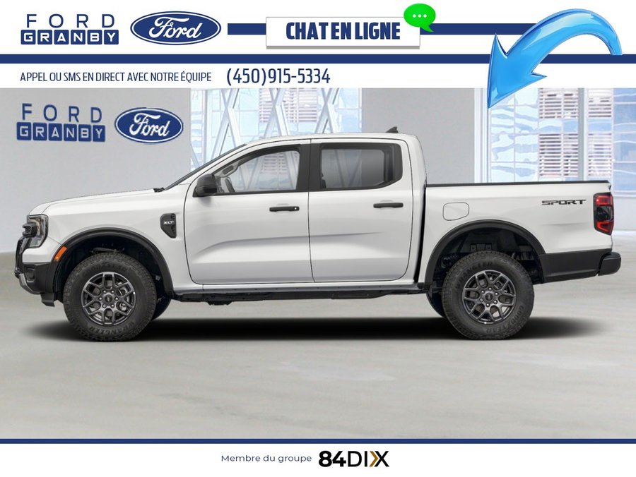 Ford Ranger XLT cabine SuperCrew 4RM caisse de 5 pi 2025 Blanc Oxford