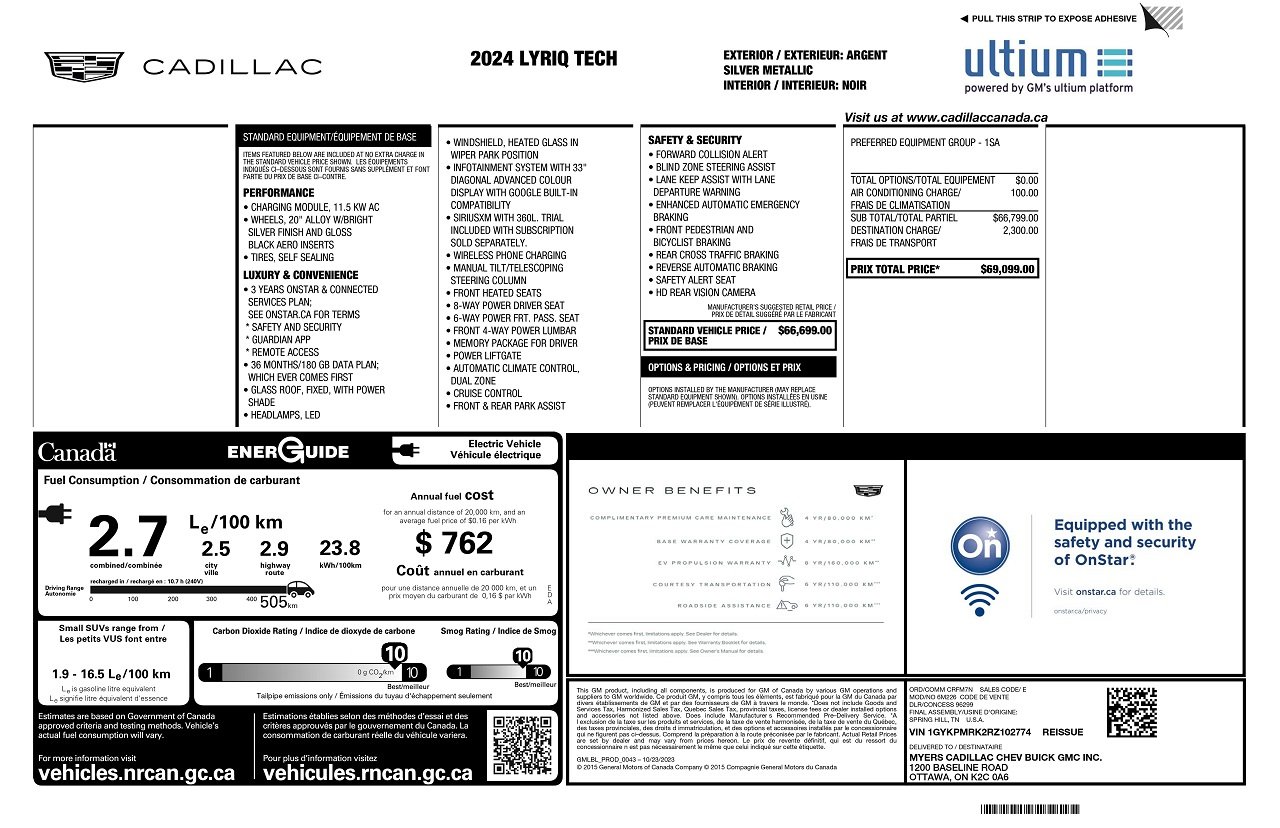 Cadillac LYRIQ Tech FINANCEMENT À PARTIR 0.99% 2024 Gris Laval - photo #3