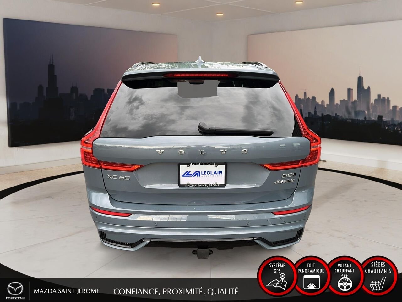 Volvo XC60 B5 PLUS DARK THEME | AWD | CAMÉRA 360 | TOIT PANO | 2024 Gris Saint-Jérôme - photo #6