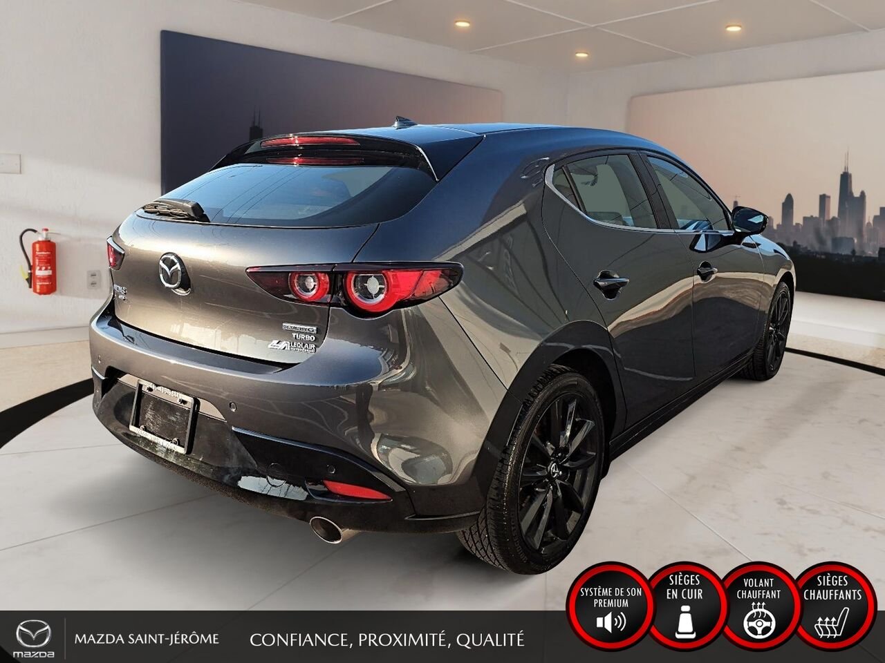 2023 Mazda Mazda3 Sport GT avec moteur turbo | TOIT OUVRANT | CUIR ROUGE | AWD Grey Saint-Jérôme - photo #5