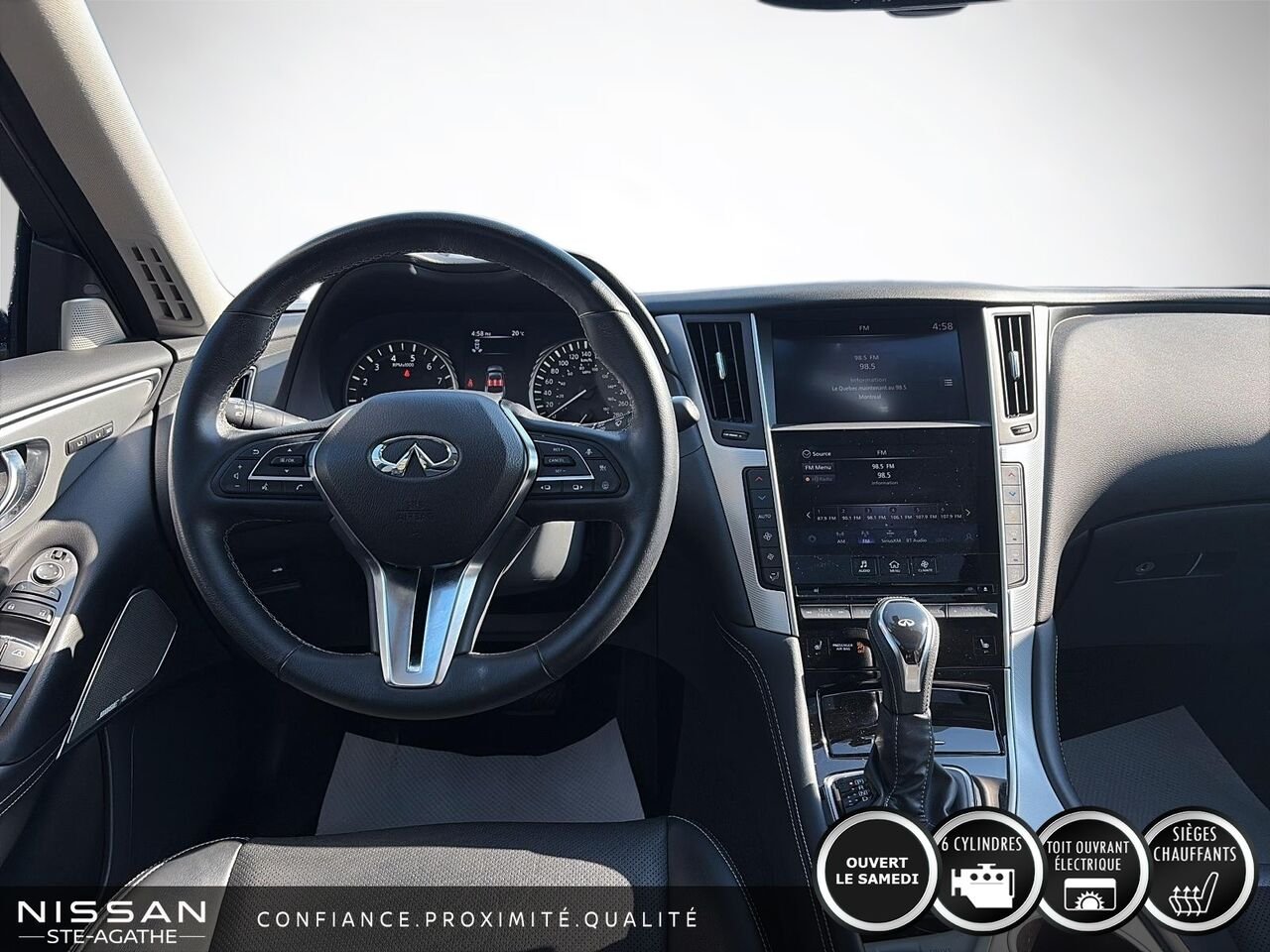 INFINITI Q50 LUXE| TOIT| AWD| CARPLAY 2024 Noir Saint-Jérôme - photo #9