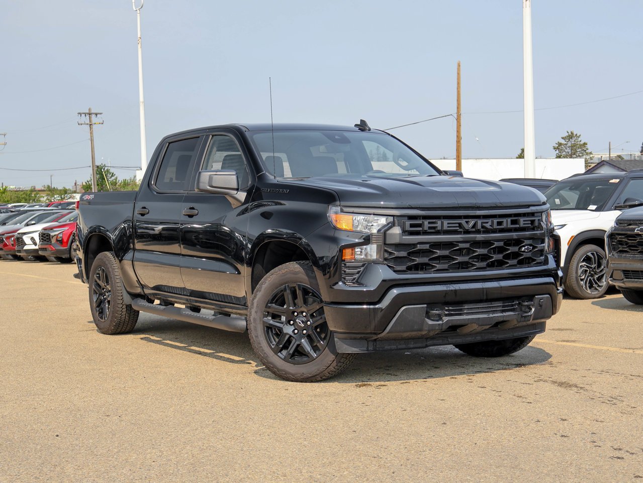 2024 Chevrolet Silverado 1500 4WD Crew Cab 147 Custom Black Sherwood Park - photo #1