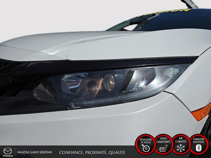 Honda Civic Berline LX | MANUELLE | MAGS NOIR | CLEAN CARFAX | 2020 Blanc