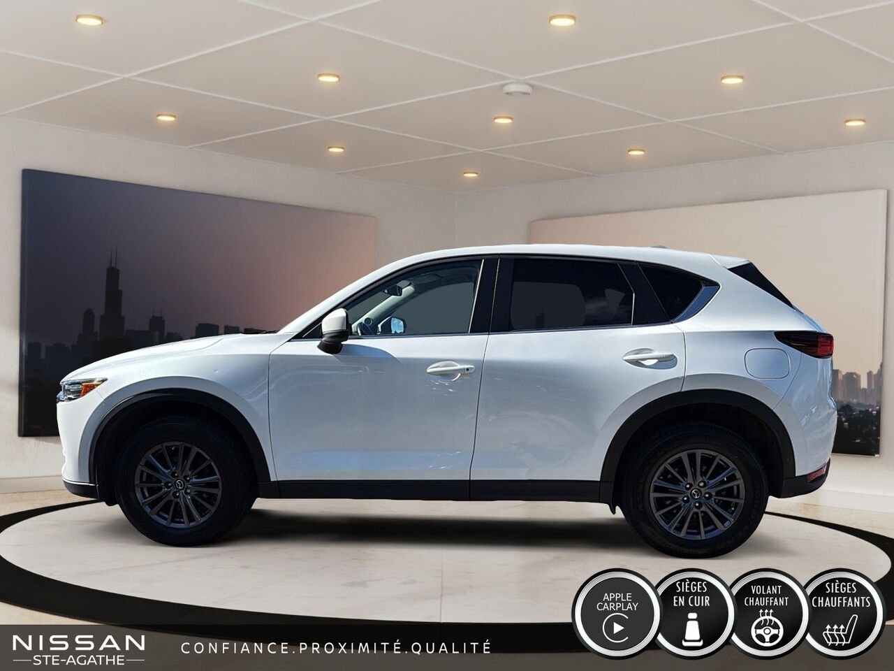 2020 Mazda CX-5 GS | AWD | SIMILICUIR | SIÈGES ET VOLANT CHAUFFANTS White Saint-Jérôme - photo #5