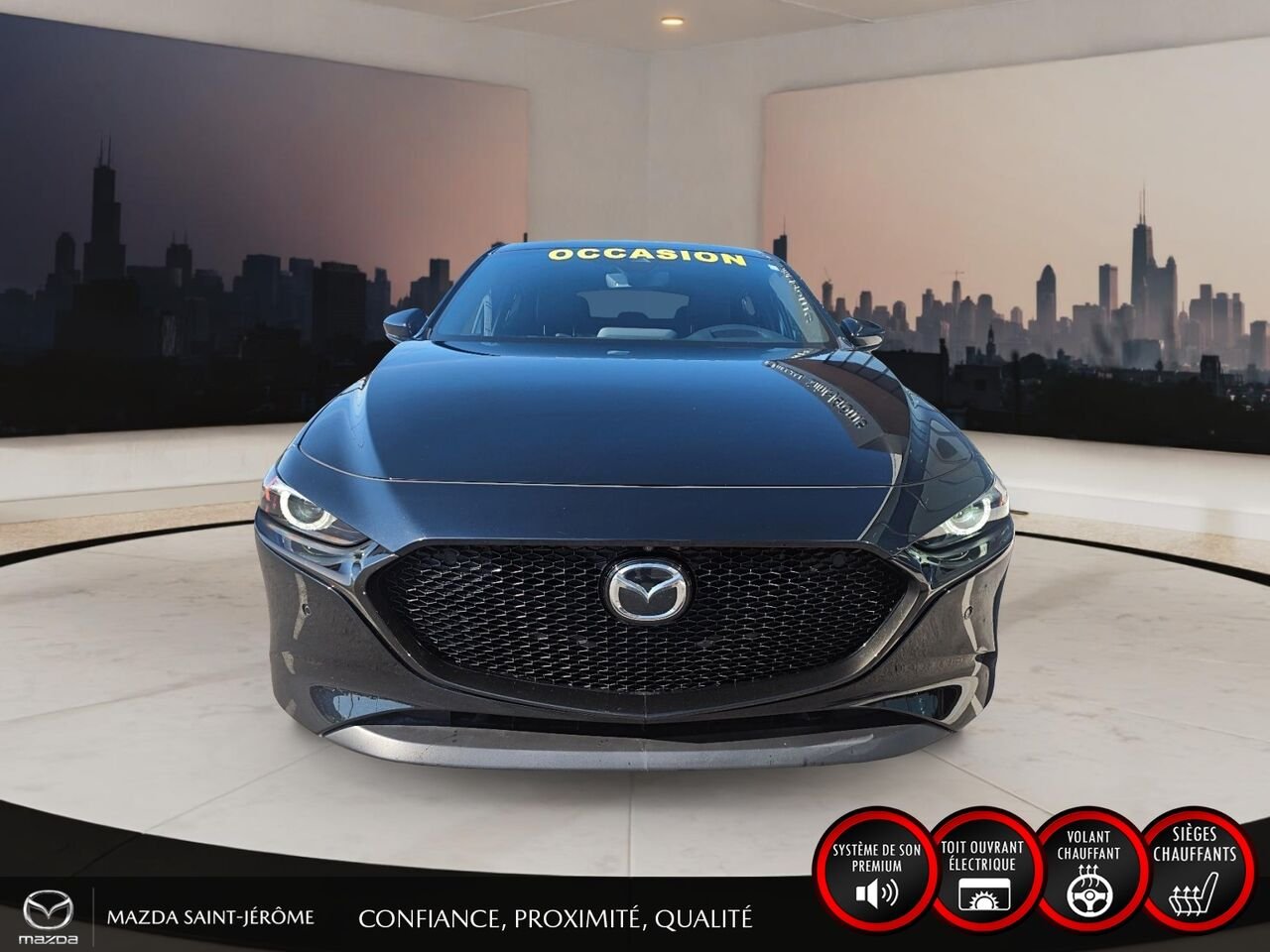 2022 Mazda Mazda3 Sport GT | CUIR | TOIT OUVRANT | AUTOMATIQUE | Black Saint-Jérôme - photo #2