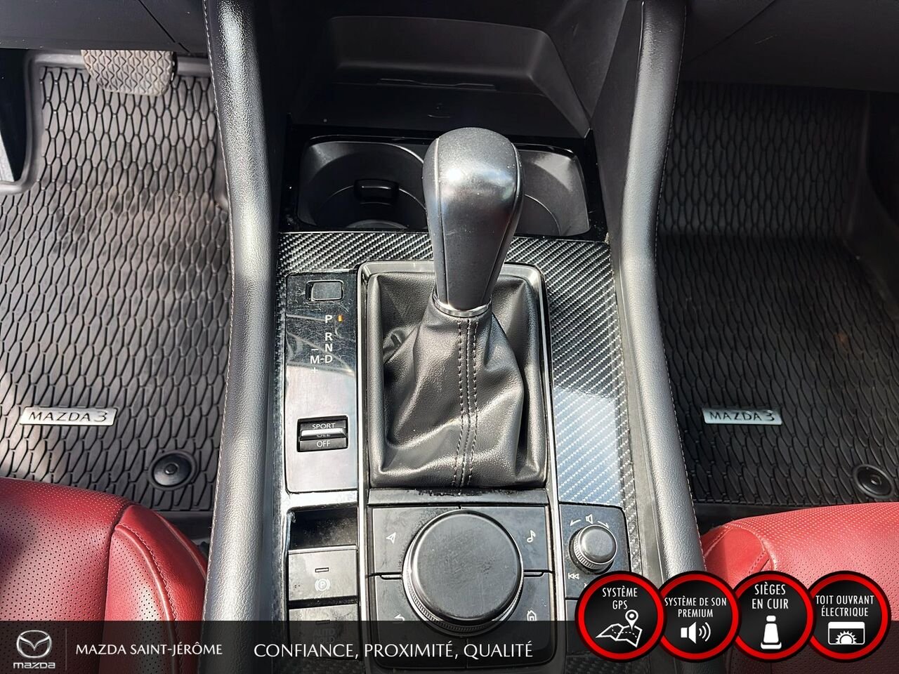 2025 Mazda Mazda3 Sport GT avec moteur turbo | CUIR ROUGE | AWD | TOIT OUVRANT White Saint-Jérôme - photo #19