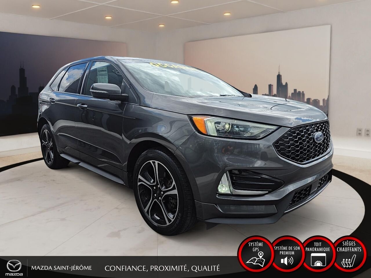 2020 Ford Edge ST | TOIT PANO | AWD | CUIR | Grey Saint-Jérôme - photo #3
