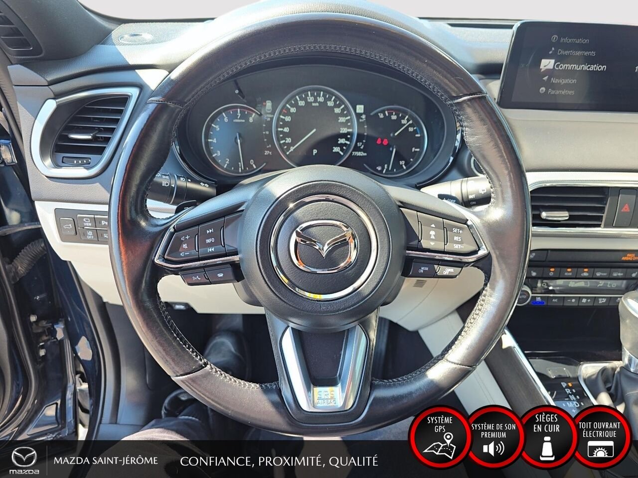2022 Mazda CX-9 Signature | AWD | TOIT OUVRANT | CUIR | 6 PASS Blue Saint-Jérôme - photo #12