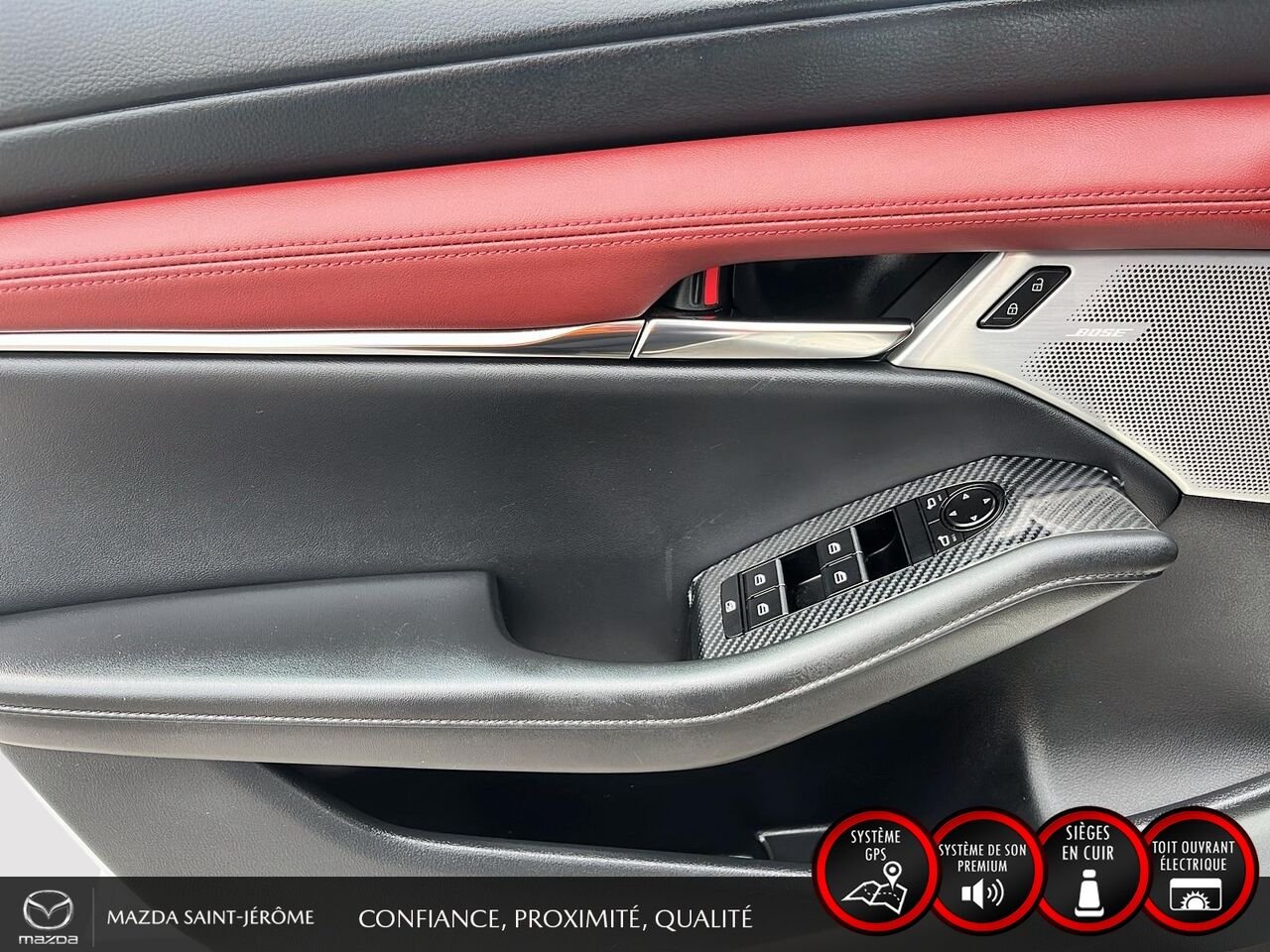 2025 Mazda Mazda3 Sport GT avec moteur turbo | CUIR ROUGE | AWD | TOIT OUVRANT White Saint-Jérôme - photo #12