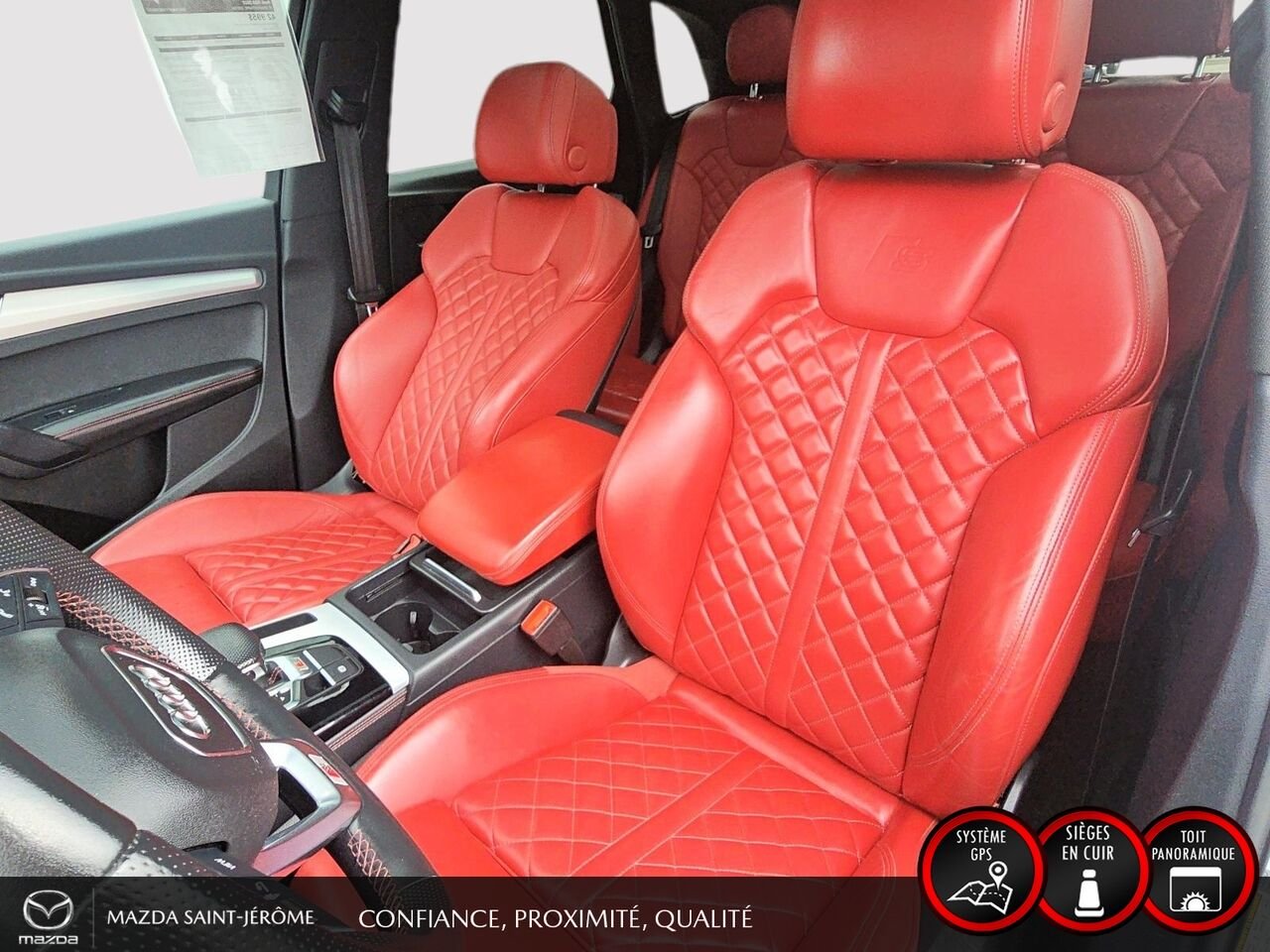 2022 Audi SQ5 Progressiv 3.0 TFSI quattro | CUIR ROUGE | TOIT PANO | White Saint-Jérôme - photo #17