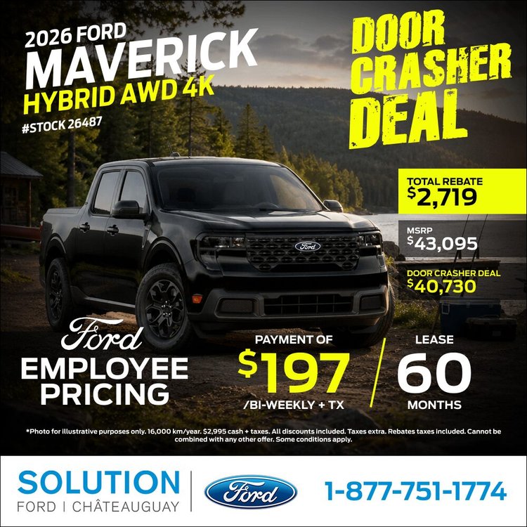 Solution Ford promo aout MAVERICK HYBRIDE 2026 EN NEW DESIGN
