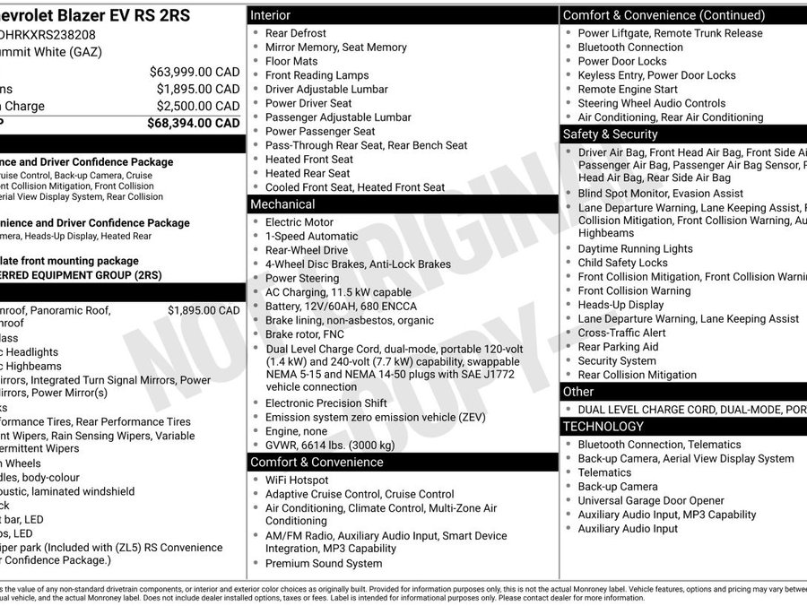 Chevrolet Blazer EV 2024 2024 Blanc
