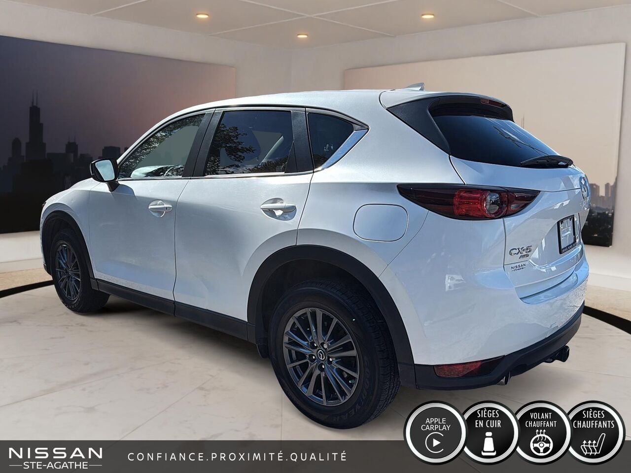 2020 Mazda CX-5 GS | AWD | SIMILICUIR | SIÈGES ET VOLANT CHAUFFANTS White Saint-Jérôme - photo #4
