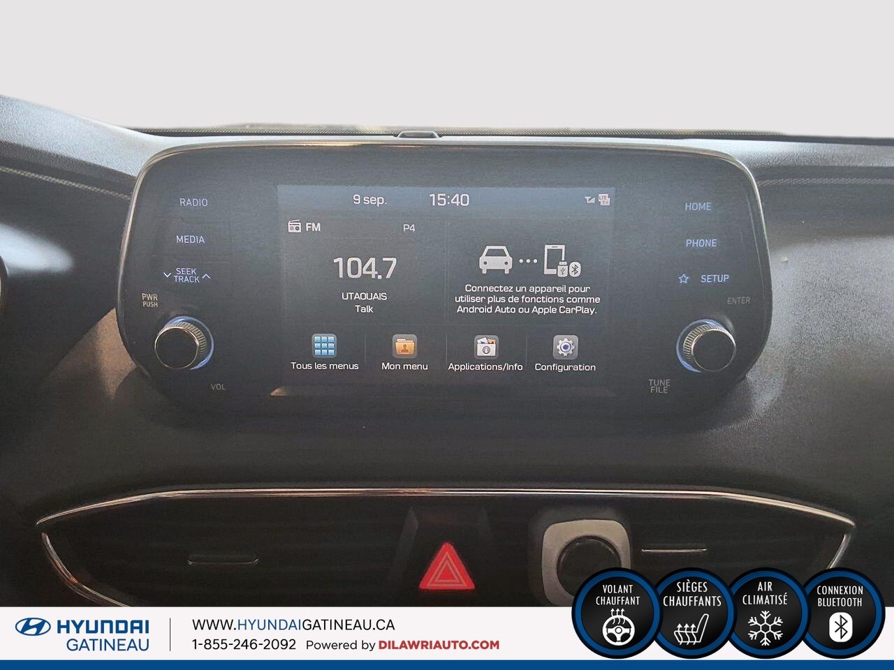 2019 HYUNDAI SANTA FE S *** AWD *** Sieges chauffants *** camera de recul *** Black Ottawa & Gatineau - photo #18