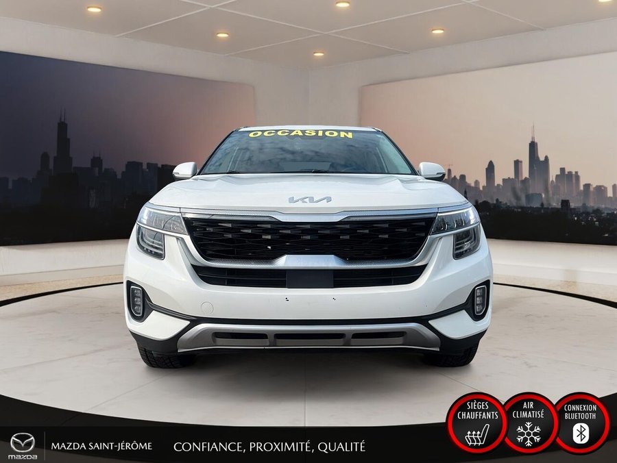 Kia Seltos EX Premium | TOIT OUVRANT | CUIR SOFINO | NAVIGATION | SIÈGES ÉLECTRIQUES | AWD 2023 Blanc