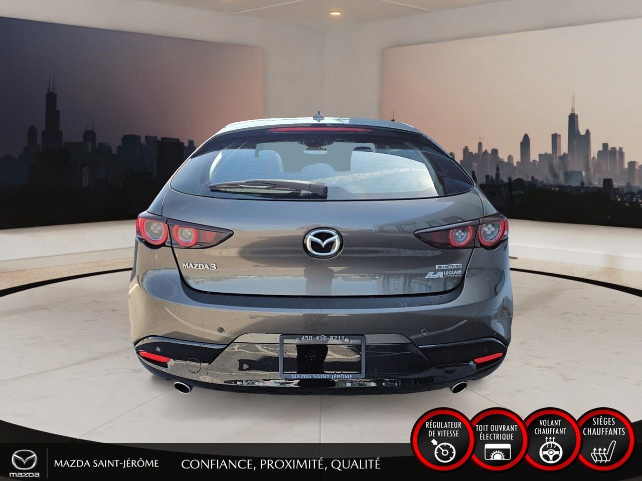 Mazda Mazda3 Sport GT | TOIT OUVRANT | CUIR | AUTOMATIQUE 2020 Gris Saint-Jérôme - photo #6