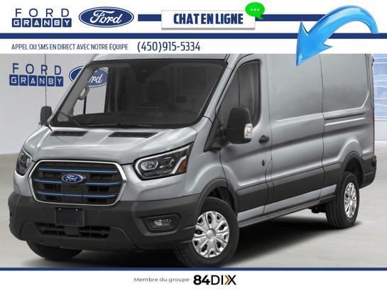 Ford E-Transit fourgonnette utilitaire T-350 toit surélevé PA 148 po PNBV de 9 500 lb 2025 Argent lingot métallisé