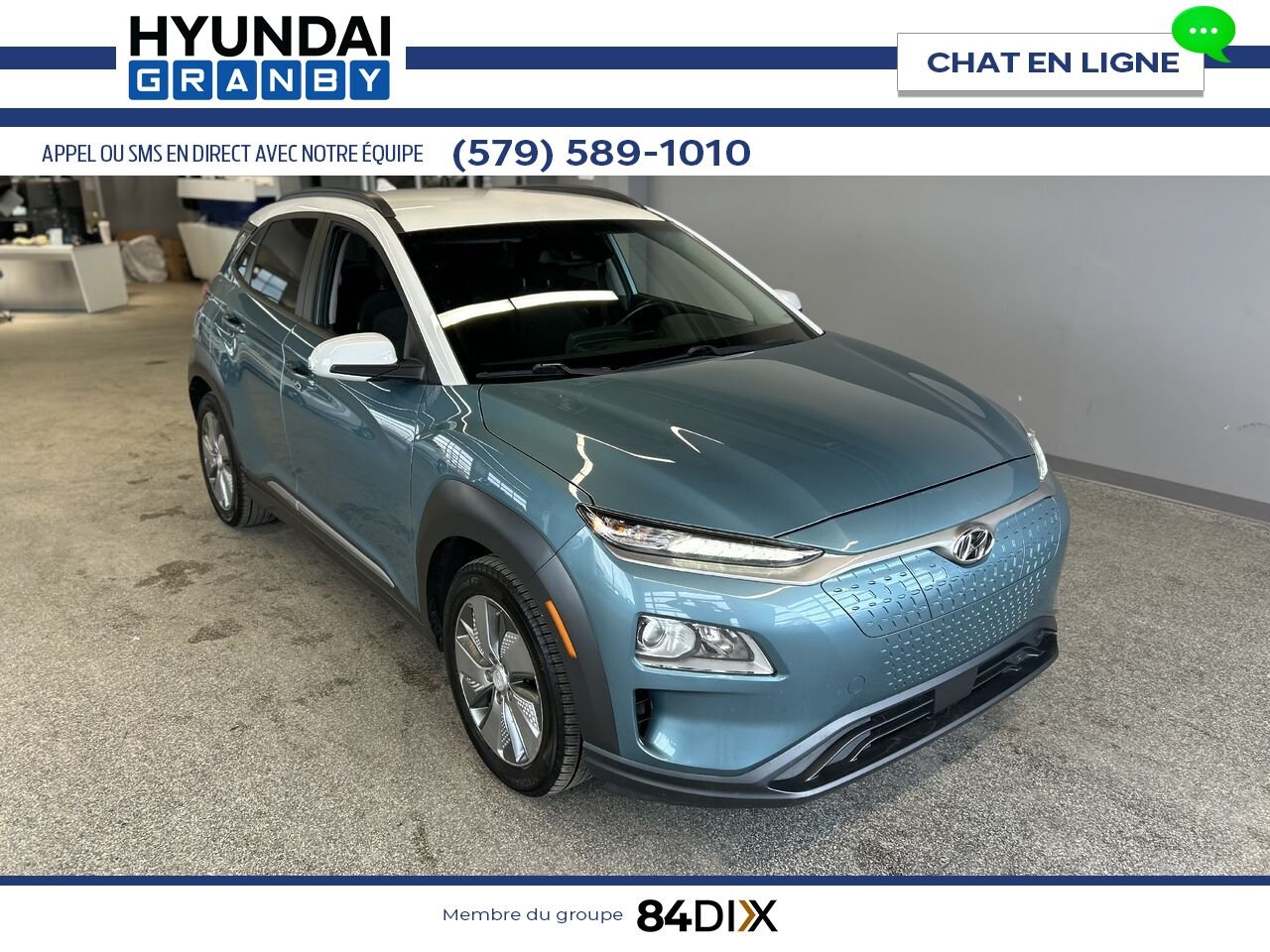 Hyundai Kona électrique 2021 Bleu Granby - photo #1