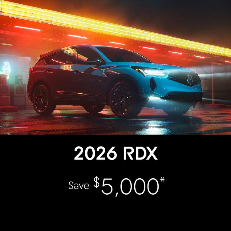 2026 Acura RDX Offer, photo of Gray RDX parked.