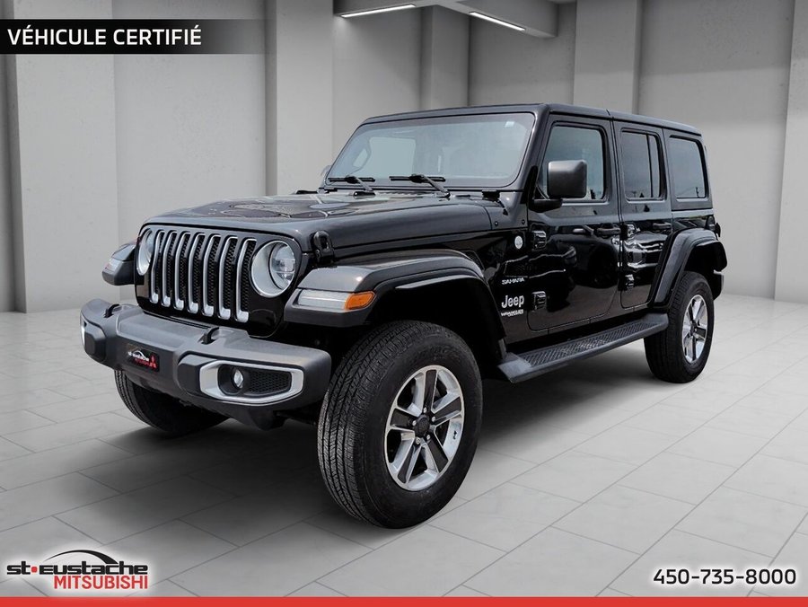 Jeep Wrangler Unlimited Sahara 4x4-4 PORTE-2 TOIT-PNEU ÉTÉ NEUF-LIFT KIT 2 POUCE 2018 Noir