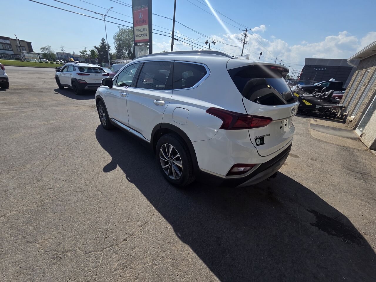 2019 Hyundai Santa Fe White  - photo #3