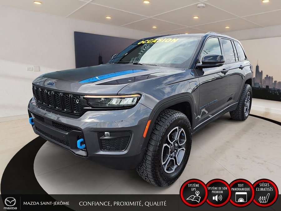 Jeep Grand Cherokee 4xe Trailhawk | TOIT PANO | TV/DVD | 4X4 | 2022 Gris