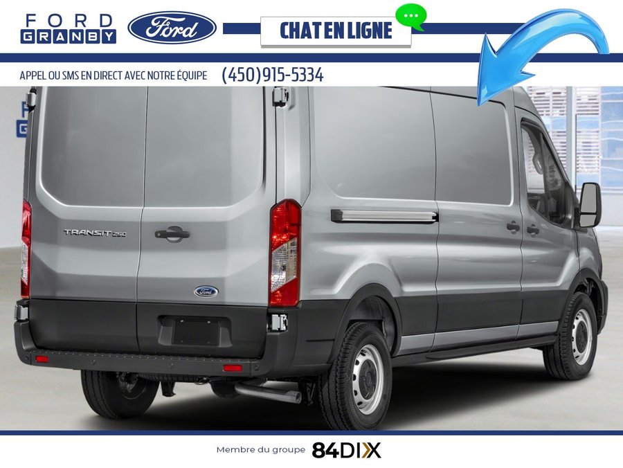 Ford Transit fourgon utilitaire T-250 PA toit moyen 148 po PNBV de 9 070 lb 2025 Argent lingot métallisé