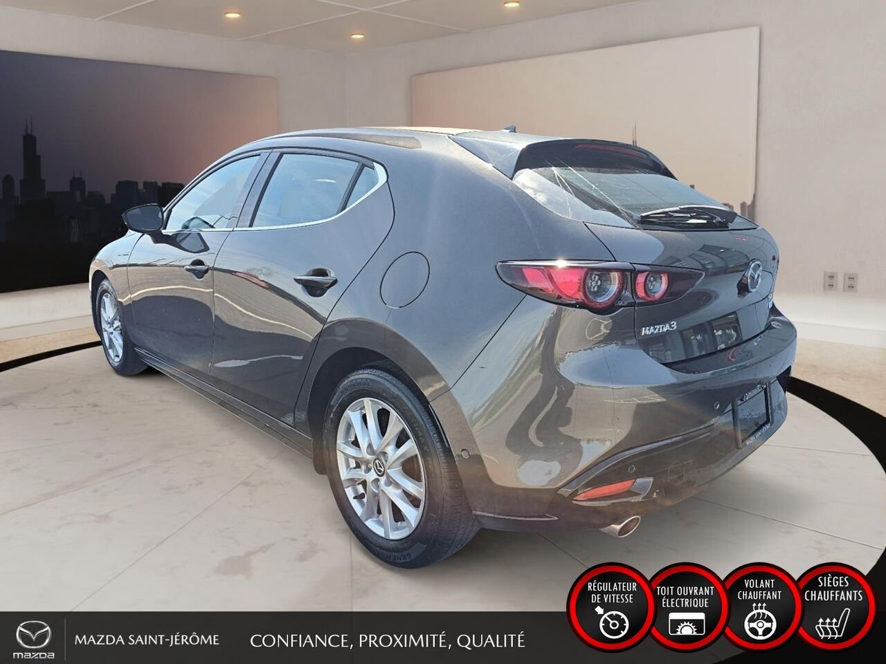Mazda Mazda3 Sport GT | TOIT OUVRANT | CUIR | AUTOMATIQUE 2020 Gris Saint-Jérôme - photo #9