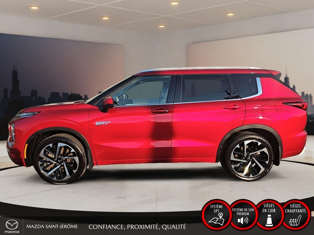 Mitsubishi Outlander GT Premium HYBRIDE RECHARGEABLE | 7 PASSAGERS | TOIT PANO | CUIR | AWD 2024 Rouge Saint-Jérôme - photo #10
