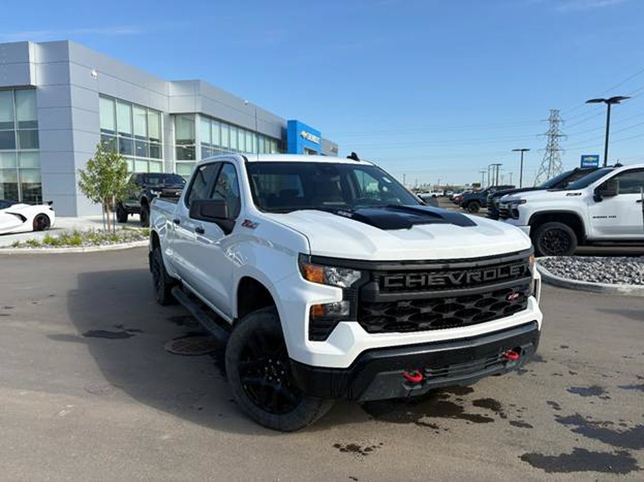 2024 Chevrolet Silverado 1500 4WD Crew Cab 147 Custom Trail Boss White Sherwood Park - photo #1