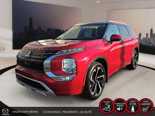 2024 Mitsubishi Outlander GT Premium HYBRIDE RECHARGEABLE | 7 PASSAGERS | TOIT PANO | CUIR | AWD Red