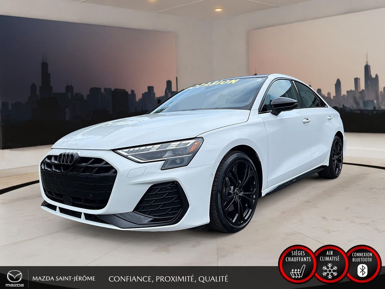 Audi A3 berline Technik 40 TFSI quattro | TOIT OUVRANT | MAGS NOIR | 2025 Blanc Saint-Jérôme - photo #0
