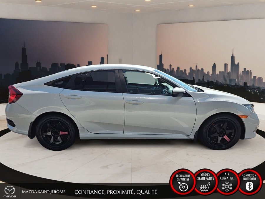 Honda Civic Berline LX | MANUELLE | MAGS NOIR | CLEAN CARFAX | 2020 Blanc