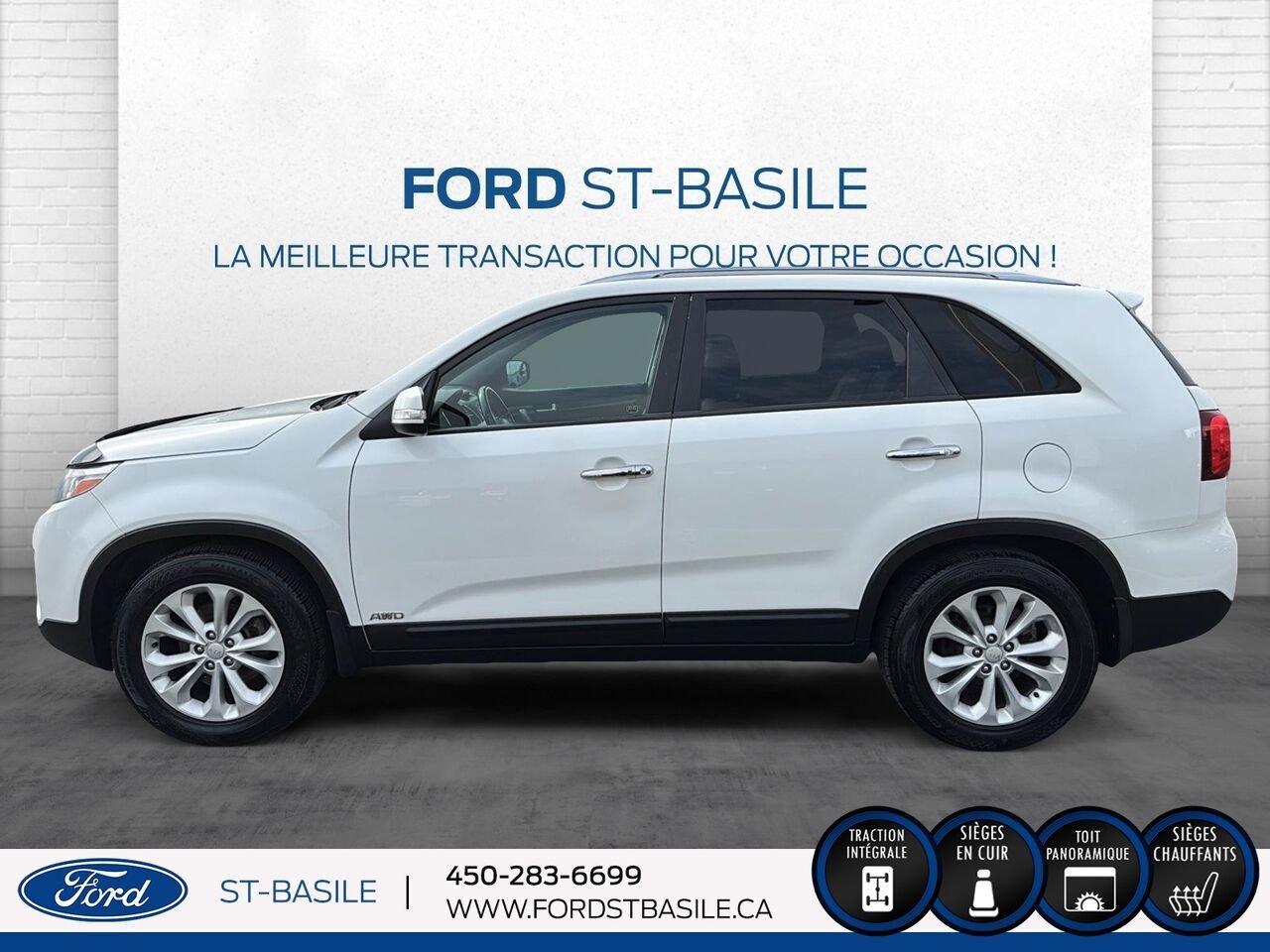 KIA SORENTO 2014 Blanc Saint-Basile-le-Grand - photo #2