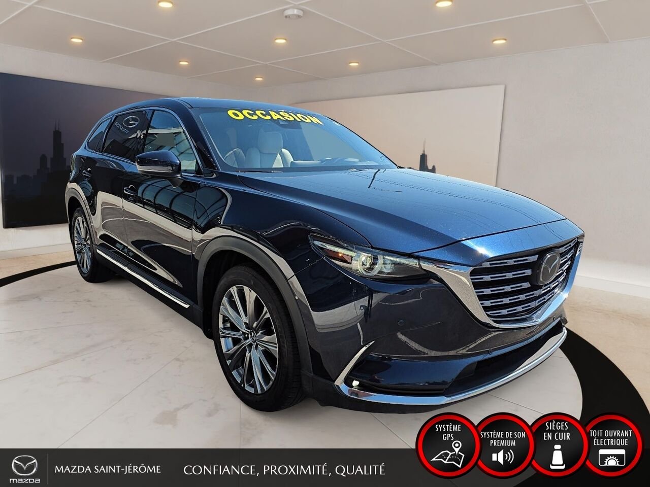2022 Mazda CX-9 Signature | AWD | TOIT OUVRANT | CUIR | 6 PASS Blue Saint-Jérôme - photo #3
