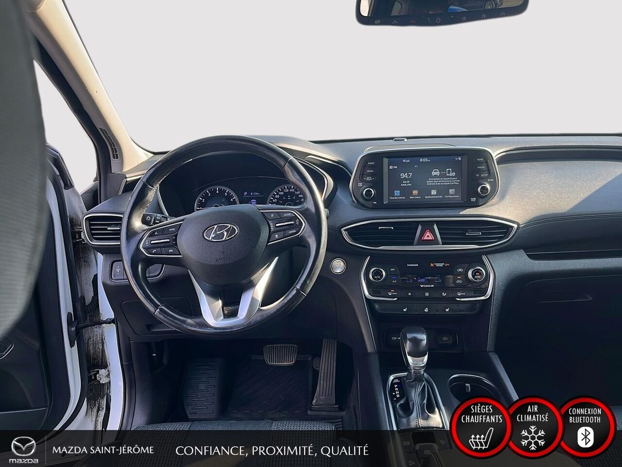 2019 Hyundai Santa Fe 2.4L PREFERRED | AWD | VOLANT CHAUFFANT | RÉG. ADAPTATIF | White Saint-Jérôme - photo #21