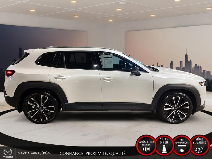 Mazda CX-50 GT avec moteur turbo | TOIT PANORAMIQUE | ENSEMBLE DE REMORQUAGE | CUIR | AWD 2023 Blanc