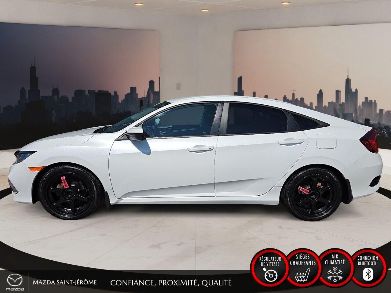 2020 Honda Civic Berline LX | MANUELLE | MAGS NOIR | CLEAN CARFAX | White Saint-Jérôme - photo #9
